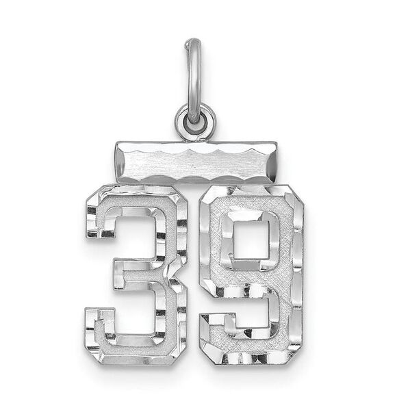 Sterling Silver, Varsity Collection, Small D/C Pendant, Number 39 - Picture 1 of 4